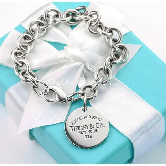Tiffany & Co. Return to Tiffany Sterling Silver Round Circle Charm Bracelet - Picture 5 of 6